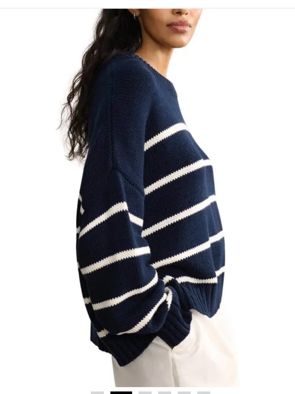 Jenni Kayne Chloe Navy and Cream Striped Sweater - Picture 3 of 8